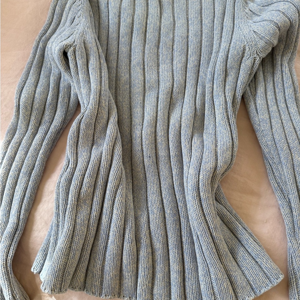 Ann Taylor Light Gray Ribbed Sweater - Picture 3 of 4